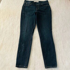 Levi's Womens Blue Denim Mid Rise Stretch Pull On Shaping Skinny Jeans Size 14L